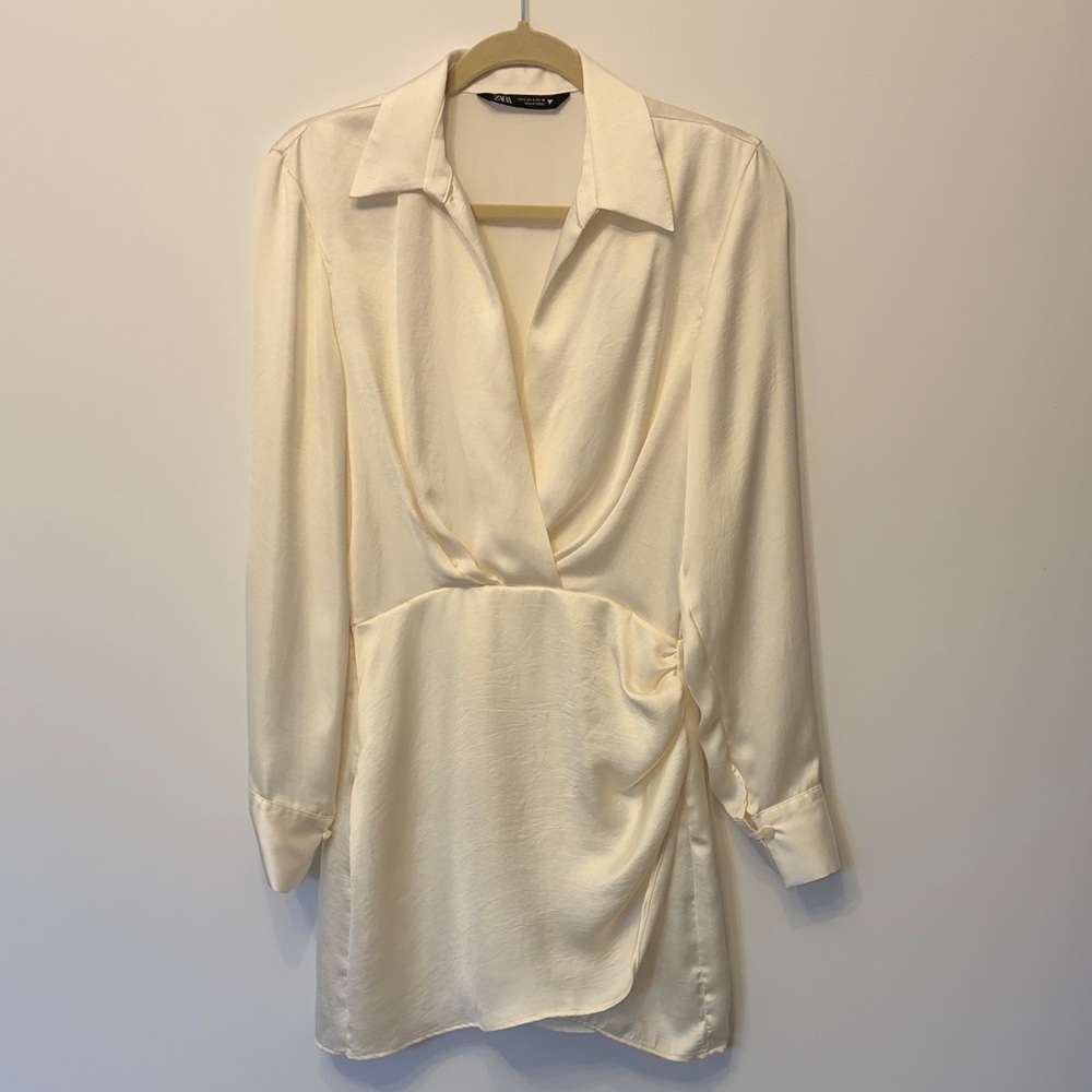 Zara Cream and Tan Collar Dress